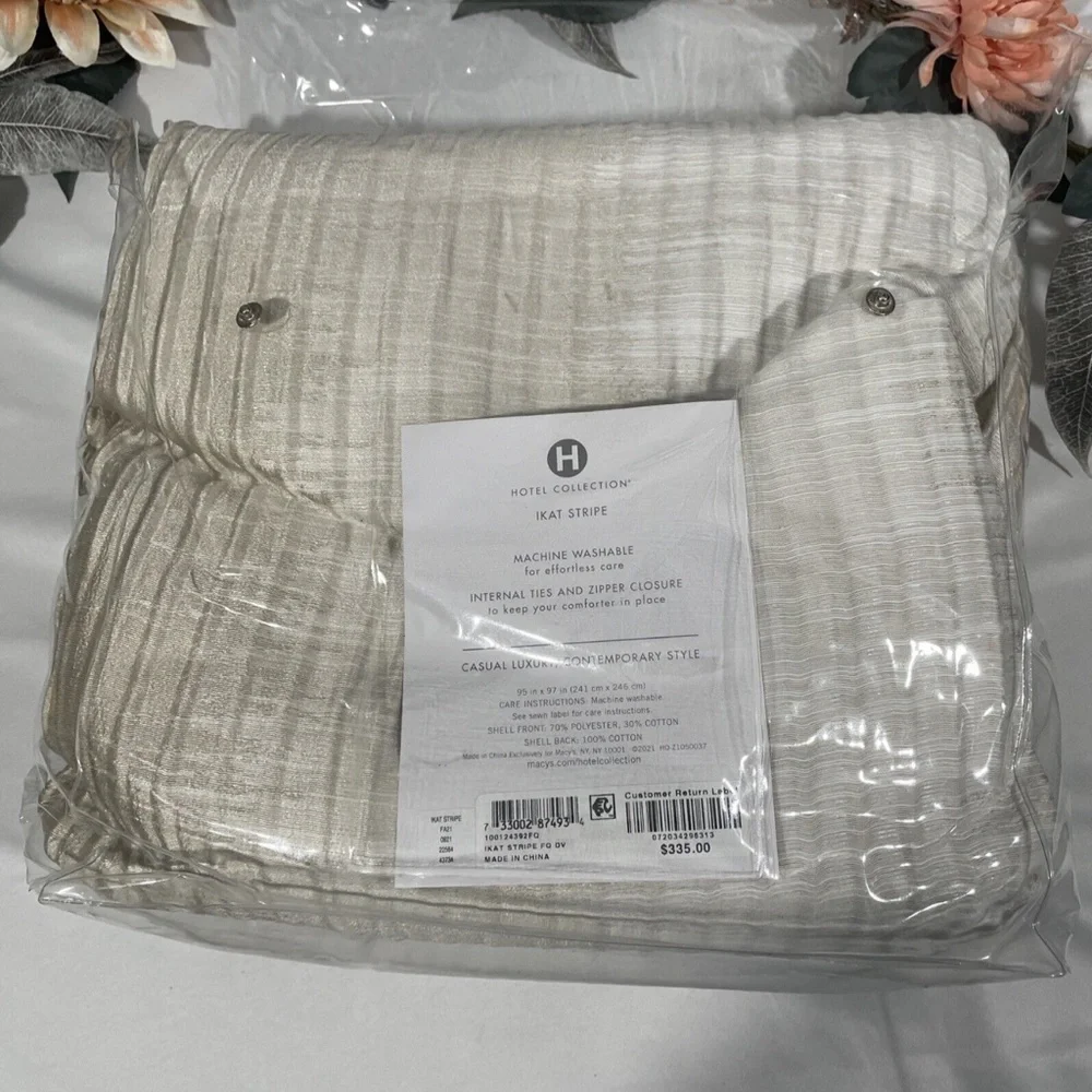 NWD $335 [ Full / Queen ] Duvet Cover for Hotel Collection Ikat‎ Stripe